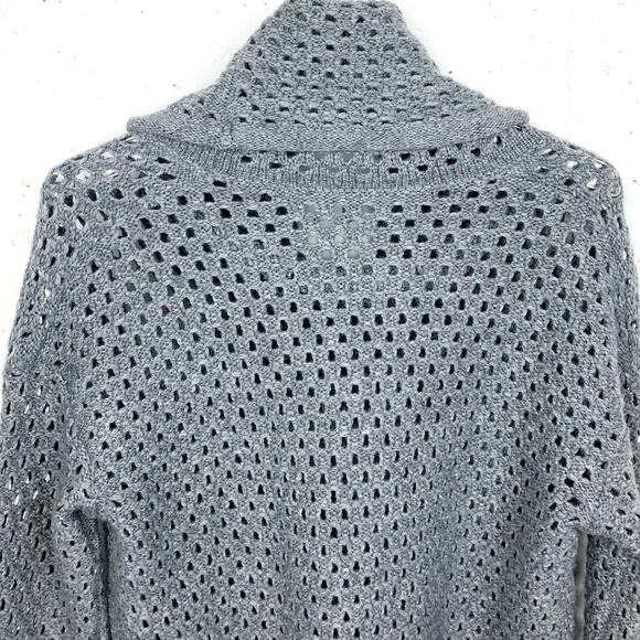 James Perse Open Knit Marina Cowl Neck Sweater Wool Alpaca Blend Grey Size 2 - Picture 7 of 10